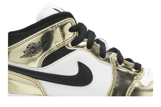 Jordan 1 Mid Metallic Gold Black White (PS)
