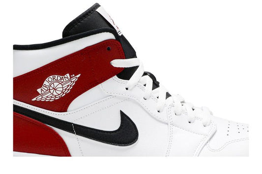 Jordan 1 Mid White Black Gym Red