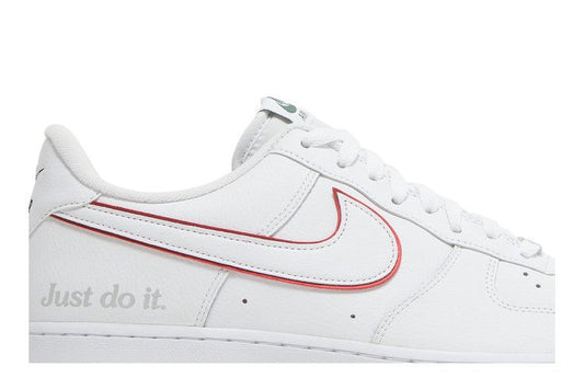 Nike Air Force 1 Low Just Do It White Noble Green Metallic Silver University Red