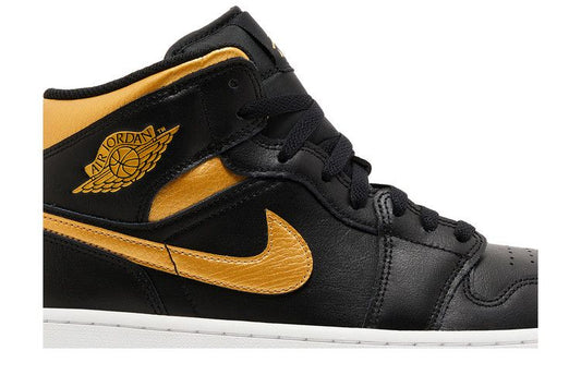 Jordan 1 Mid Black Metallic Gold