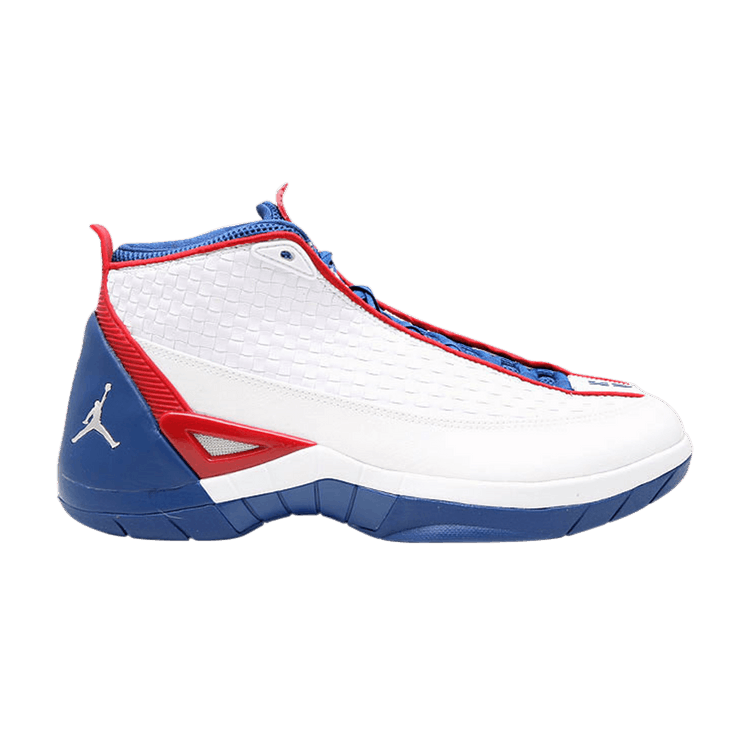 Jordan 15 SE White Blue Ribbon Red