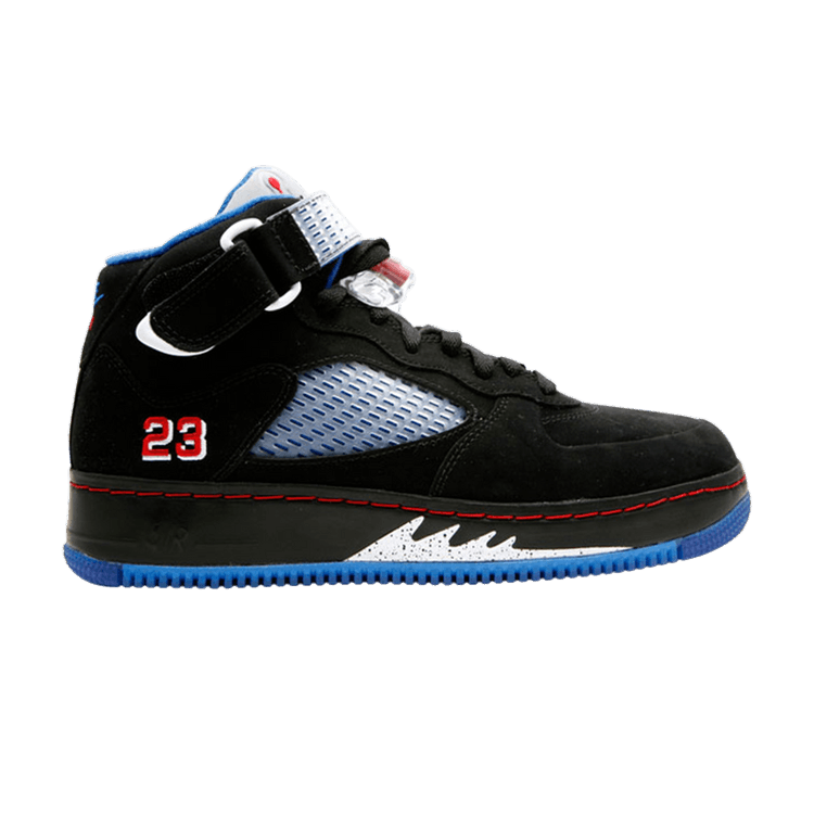 Jordan AJF 5 Black Blue Ribbon Varsity Red