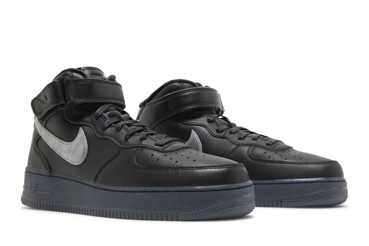Nike Air Force 1 Mid PRM Black Metallic Silver