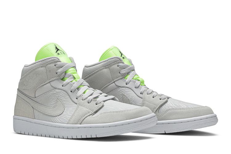 Jordan 1 Mid Vast Grey Ghost Green (Women's)