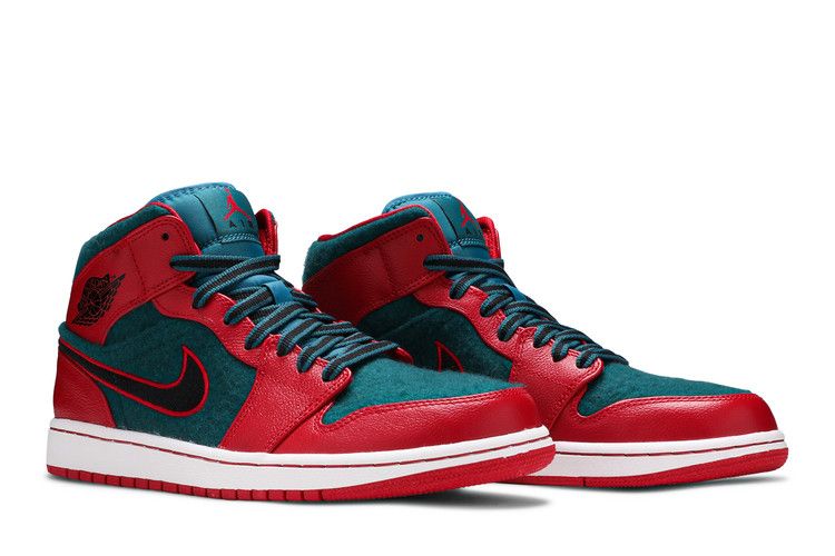 Jordan 1 Mid Gym Red Black Dark Sea