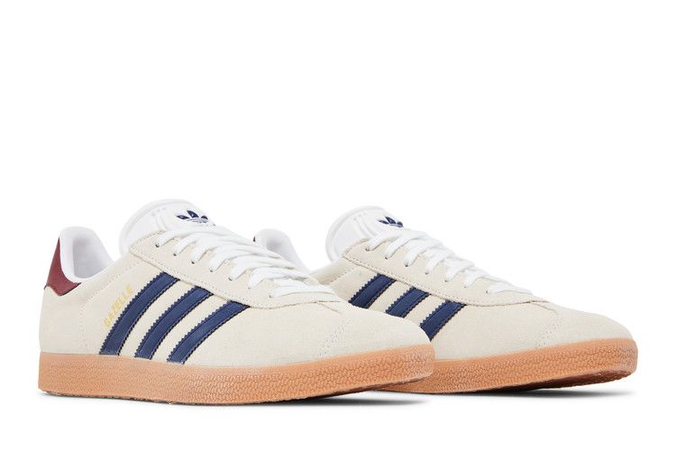 adidas Gazelle Beige Dark Blue Collegiate Burgundy