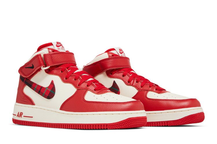 Nike Air Force 1 Mid '07 LX Plaid Cream Red