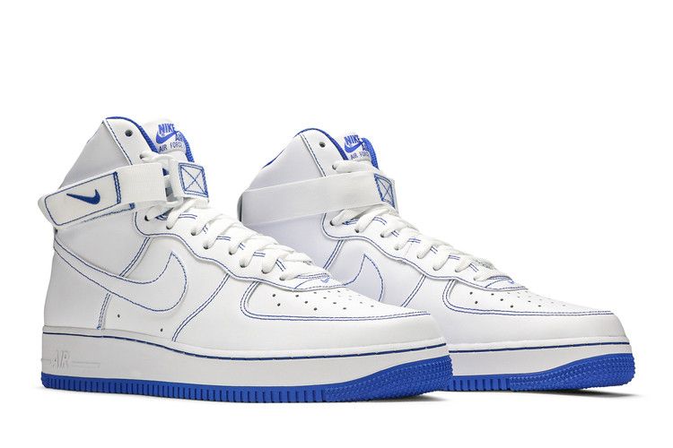 Nike Air Force 1 High White Royal Blue Contrast Stitch