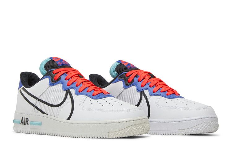 Nike Air Force 1 Low React White Astronomy Blue Laser Crimson