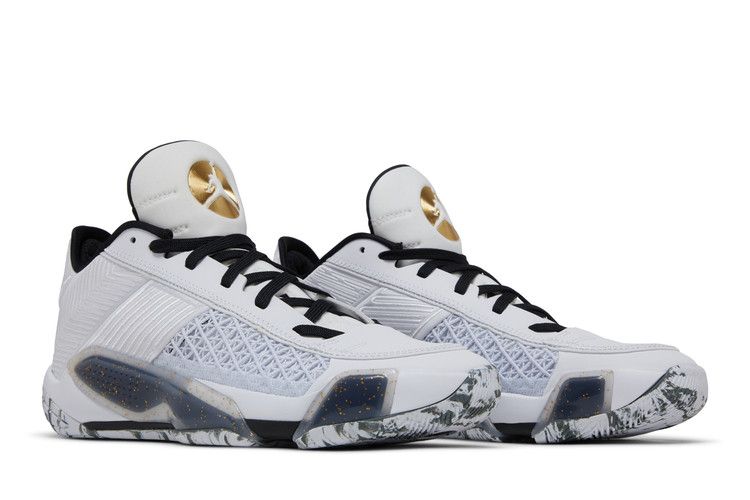 Jordan 38 Low White Metallic Gold Black