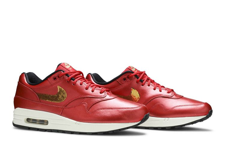 Nike Air Max 1 Red Gold Sequin (Women's)