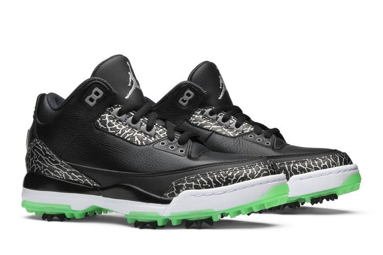 Jordan 3 Retro Golf Black Green Glow