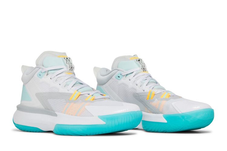 Jordan Zion 1 White Dynamic Turquoise