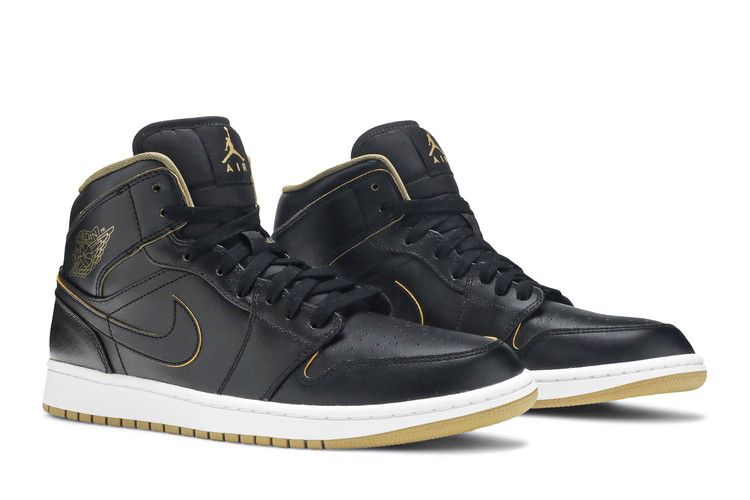 Jordan 1 Retro Mid Black Metallic Gold