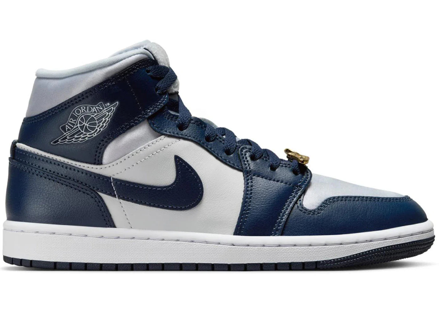 Jordan 1 Mid Football Grey White Midnight Navy (Women's)