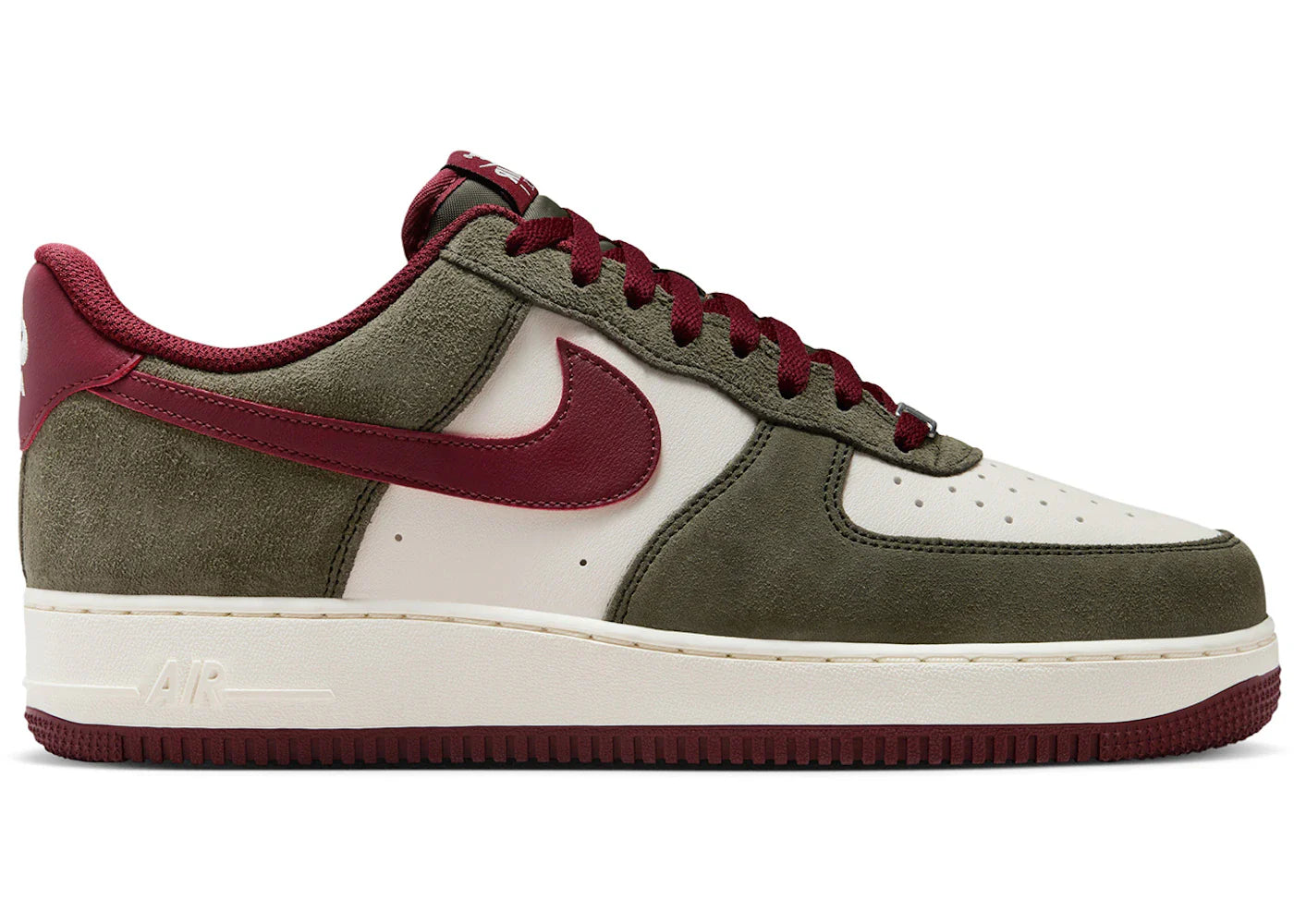 Nike Air Force 1 Low '07 LV8 Cargo Khaki Pale Ivory Dark Team Red