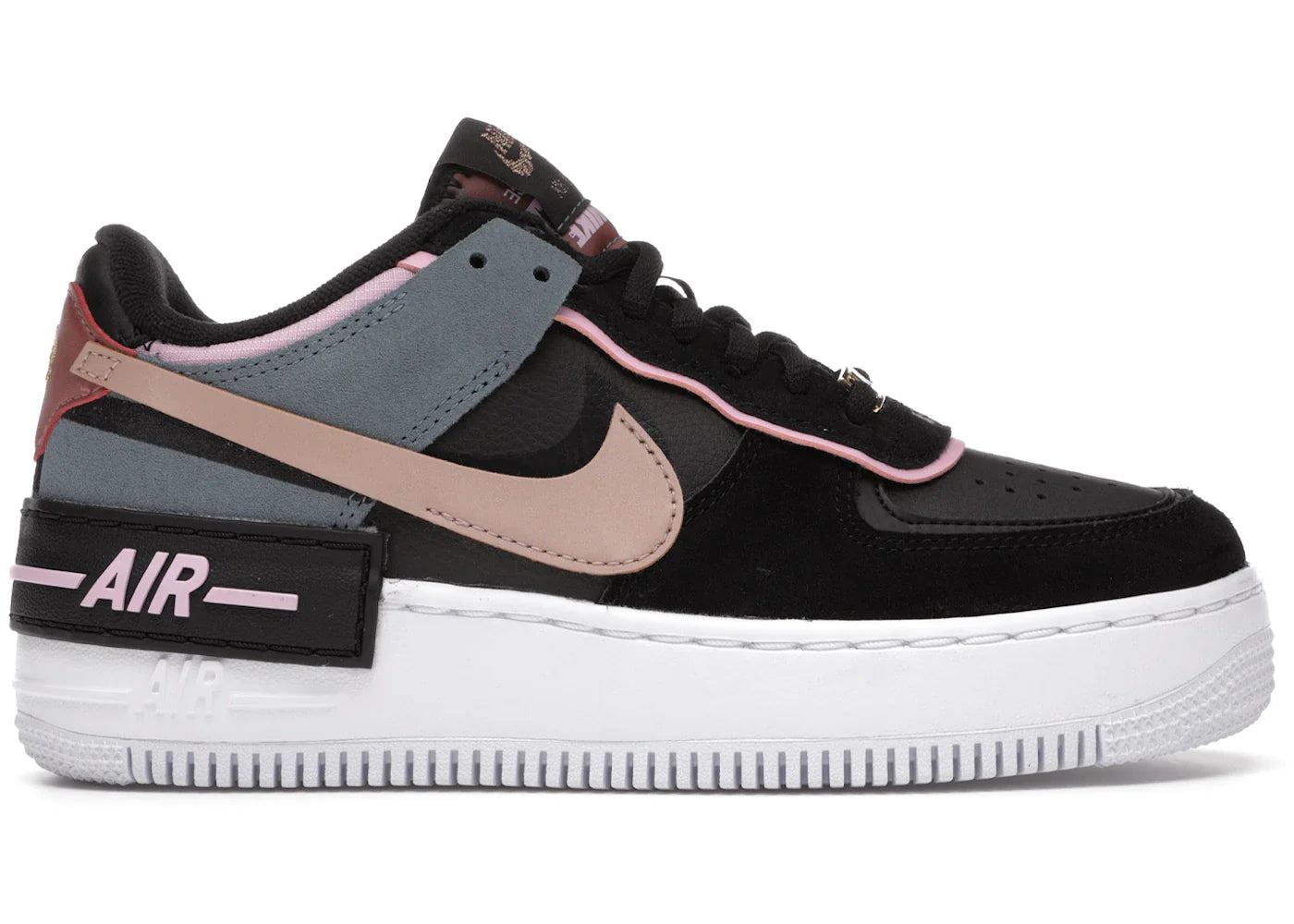 Nike Air Force 1 Low Shadow Black Light Arctic Pink Claystone Red (Women's)