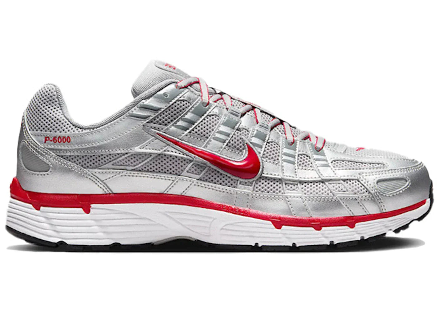 Nike P-6000 Metallic Silver Gym Red