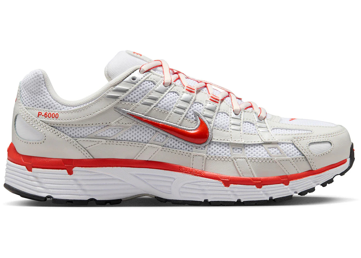 Nike P-6000 White Platinum Tint Black Picante Red (Women's)
