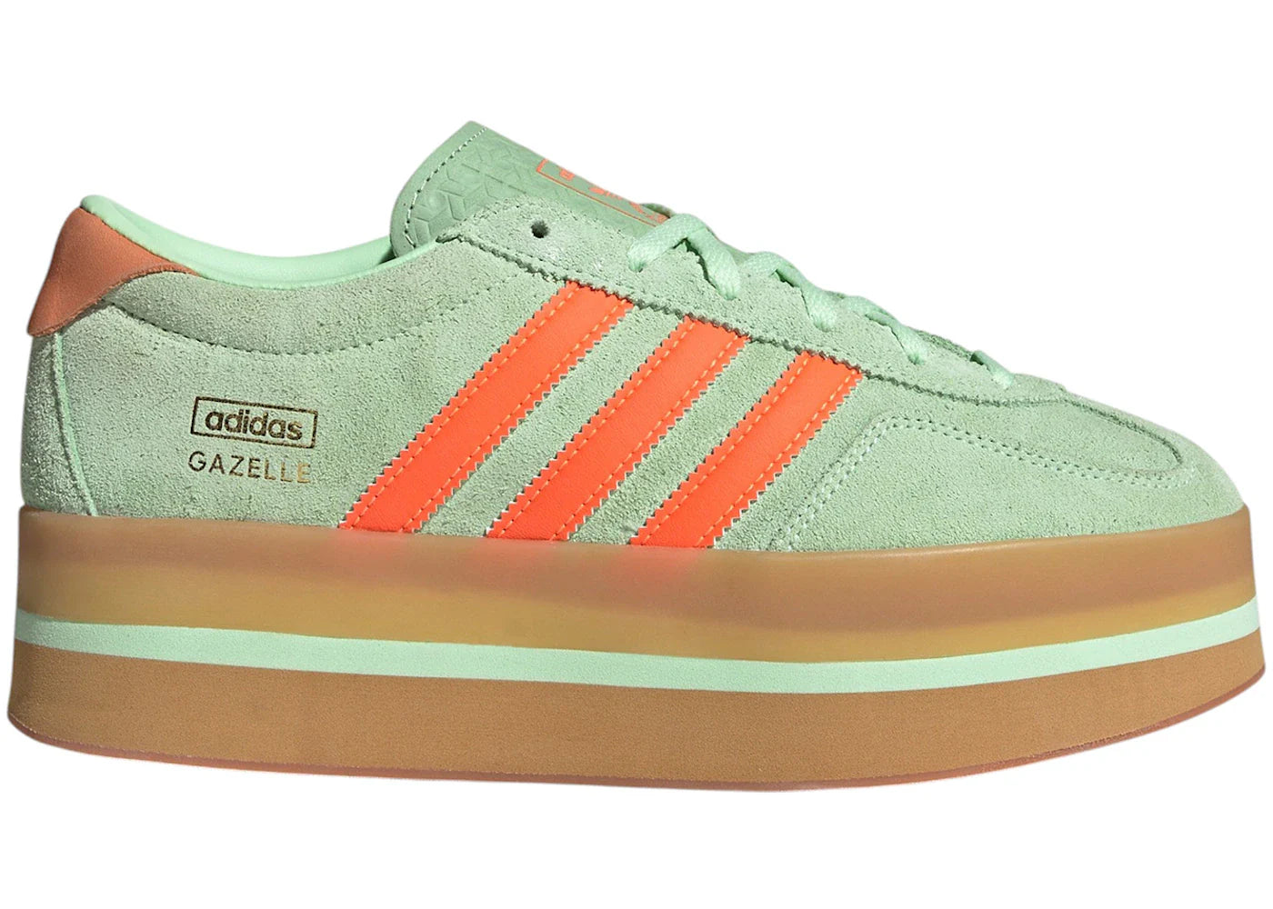 adidas Gazelle Stack Semi Green Spark Solar Orange Gum (Women's)
