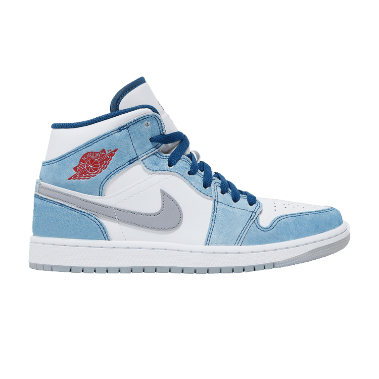 Jordan 1 Mid French Blue Fire Red