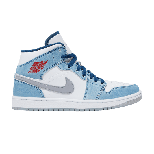 Jordan 1 Mid French Blue Fire Red