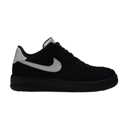 Nike Air Force 1 Flyknit Low Black Metallic Silver