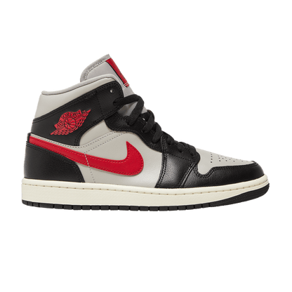 Jordan 1 Mid Black College Grey Gym Red (Women's)