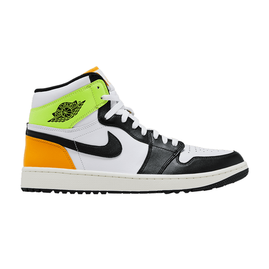 Jordan 1 Retro High Golf White University Gold Volt Black