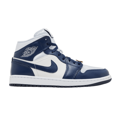 Jordan 1 Mid Football Grey White Midnight Navy (Women's)