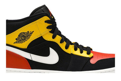 Jordan 1 Mid Black Amarillo Orange