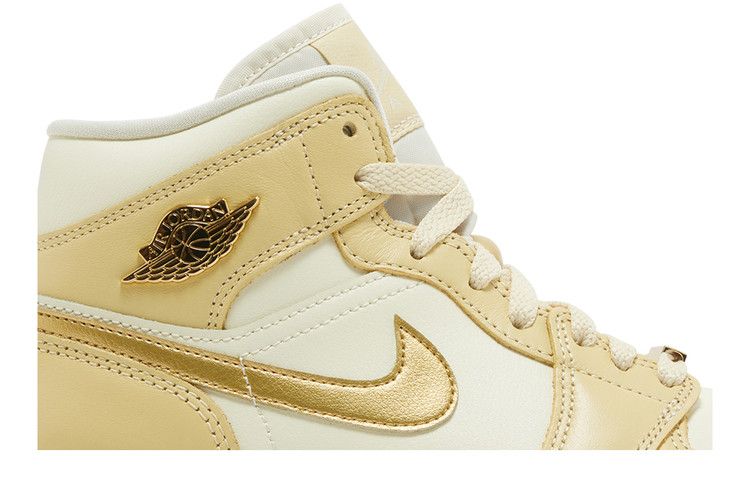 Jordan 1 Mid SE Pale Vanilla Metallic Gold (Women's)