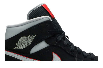 Jordan 1 Mid Black Particle Grey Gym Red