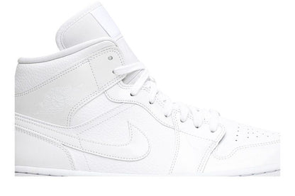 Jordan 1 Mid Triple White Patent Swoosh (Women's)