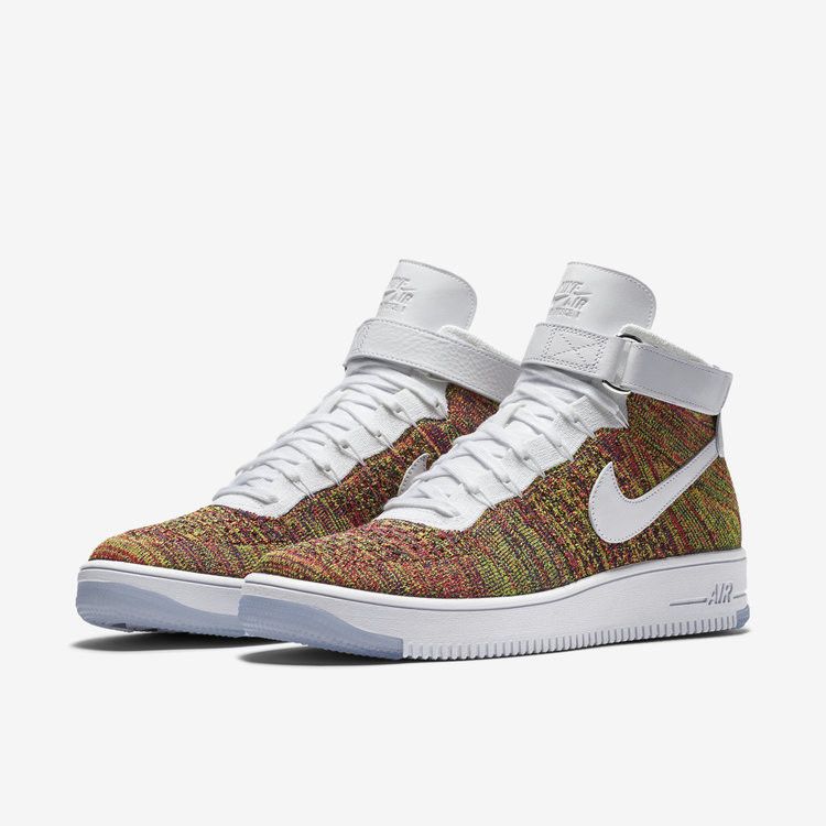 Nike Air Force 1 Mid Flyknit Multi-Color White