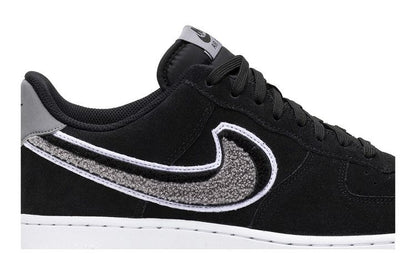 Nike Air Force 1 Low 3D Chenille Swoosh Black Cool Grey