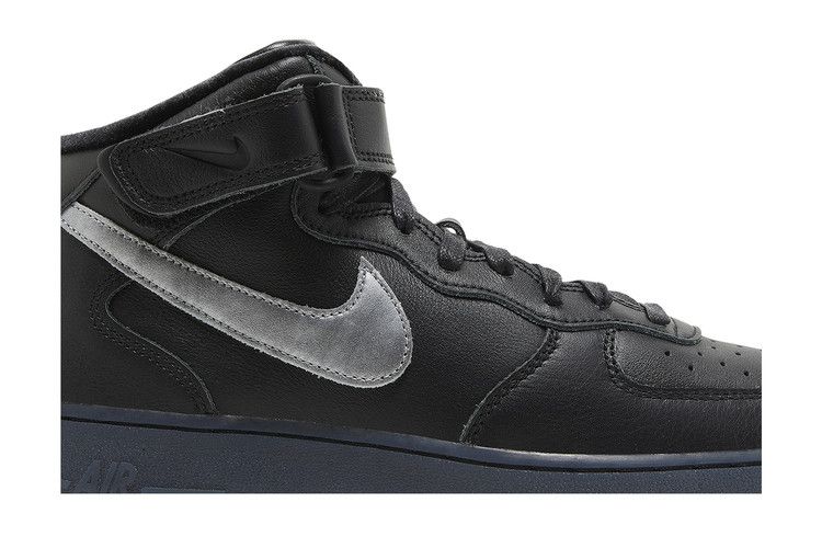 Nike Air Force 1 Mid PRM Black Metallic Silver