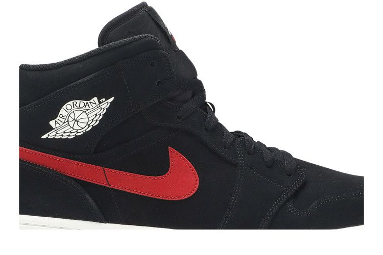 Jordan 1 Mid Multi-Color Swoosh Black