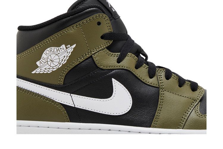 Jordan 1 Mid Black White Olive