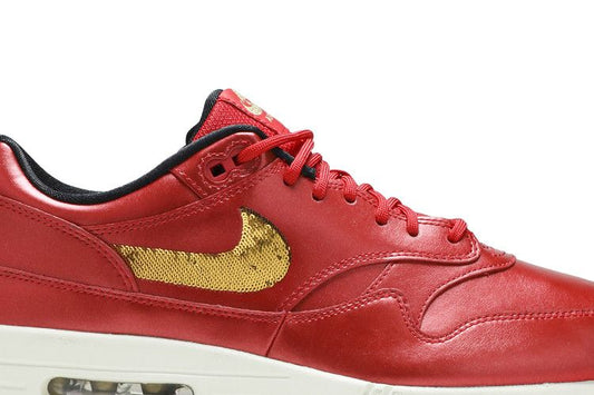 Nike Air Max 1 Red Gold Sequin (Women's)