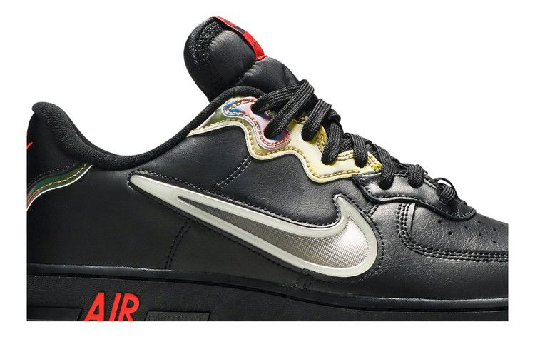 Nike Air Force 1 React Black Glow Habanero Red