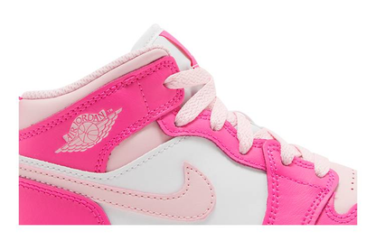 Jordan 1 Mid White Fierce Pink (PS)