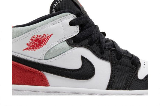 Jordan 1 Mid SE White Black Red Spruce (PS)