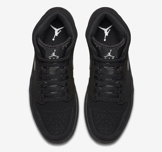 Jordan 1 Mid Black Black White