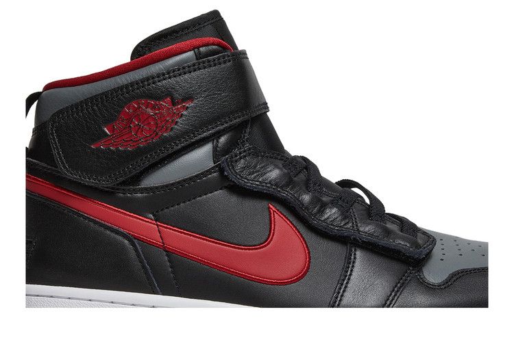 Jordan 1 High FlyEase Black Gym Red Smoke Grey