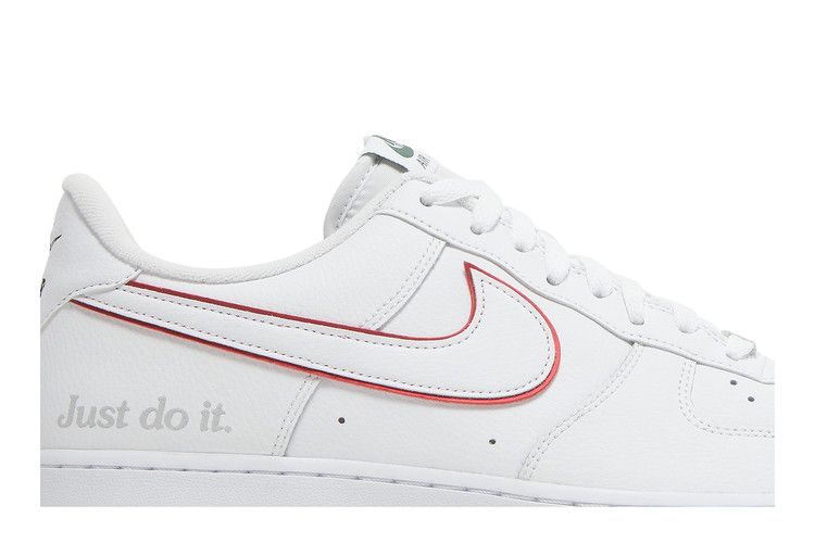 Nike Air Force 1 Low Just Do It White Noble Green Metallic Silver University Red