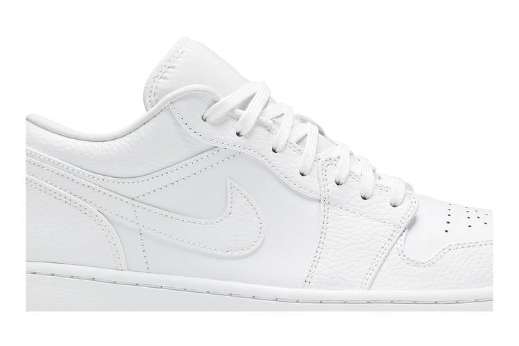 Jordan 1 Low Triple White Tumbled Leather