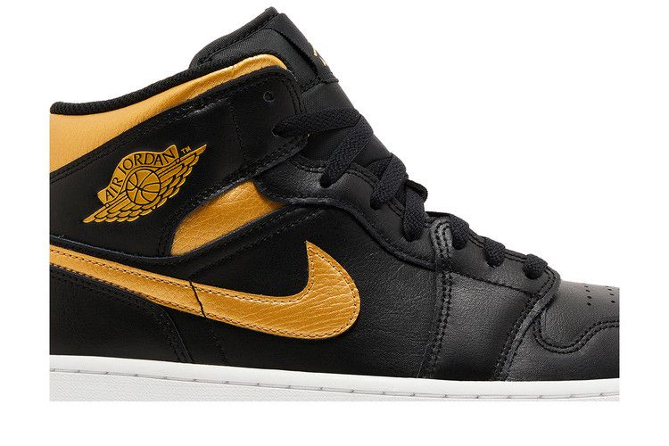 Jordan 1 Mid Black Metallic Gold