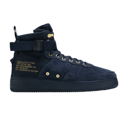Nike SF Air Force 1 Mid Obsidian Metallic Gold
