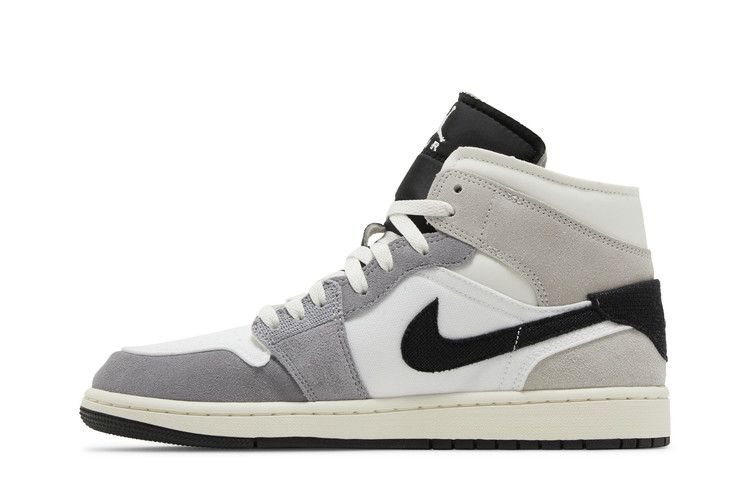 Jordan 1 Mid SE Craft White Cement Grey Black